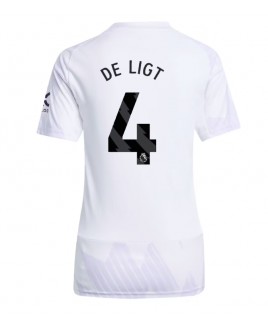 Günstige Manchester United Matthijs de Ligt #4 Auswärtstrikot Damen 2025-26 Kurzarm